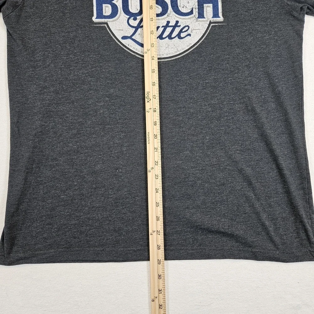 Brew City Busch Latte Graphic T-Shirt Mens XL Charcoal Grey Beer Logo Tee